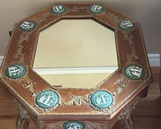Beautiful walnut table with bisque inlay.