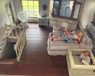 Doll house, furnishings and accessories.