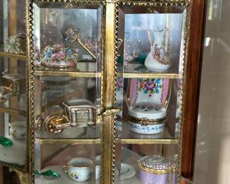 Circa 1900 beveled glass and brass jewelry, display case - Must see. 