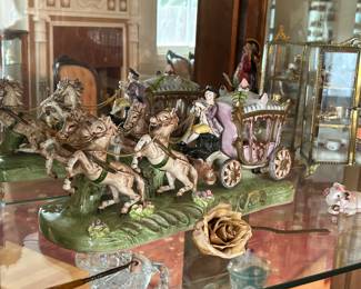 Capodimonte-  Horse and carriage- Large piece. 