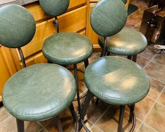 Set of 4 green MCM chairs - SHOW STOPPER!