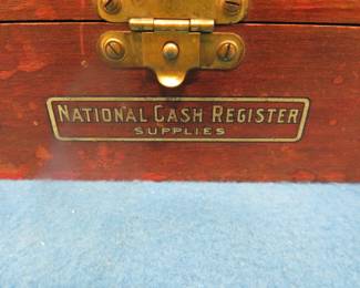 Lot 218. National Cash Register box with contents