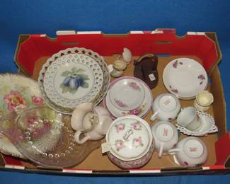Lot 417. Porcelain items, old plates and more
