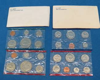 Lot 115. 1977 and 1981 US Mint Uncirculated Coin Sets