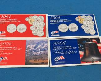 Lot 109. 2004 and 2006 US Mint P and D Uncirculated Coin Sets