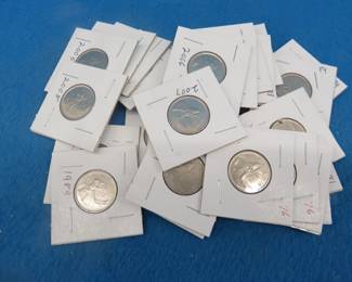 Lot 79. Thirty post-1967 Canadian quarters