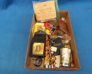 Lot 188. Halloween themed items,  WW2 ration book, Cub Scout items, and more