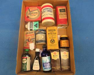 Lot 187. Vintage medicine cabinet and kitchen items