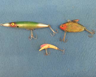 Lot 64. Three fishing lures as described: