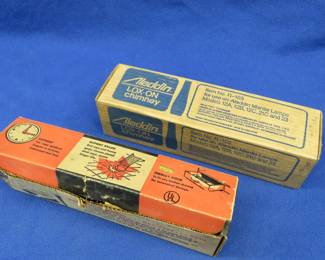 Lot 43. Aladdin Lox-On Chimney, Item No. R-103 that appears to be new in the box and a Valor automatic defroster.