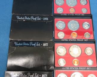 Lot 155. 1973, 1974, 1976, 1977, and 1978 US Mint Proof Sets