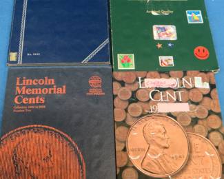 Lot 128. Four Lincoln Penny Albums. See photos for pennies and dates