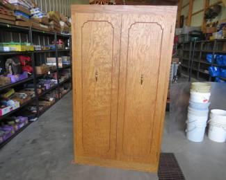 Lot 308. 42 x 24 x 75" Wooden storage cabinet