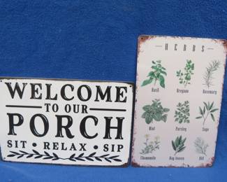 Lot 333. Two new metal signs. See photos for size.