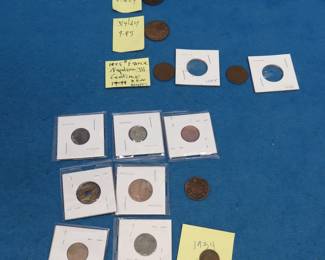 Lot 204. Foreign coins. See photos for some dates and values.