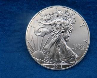 Lot 20. 2015 Silver Eagle with one oz. of .999 Fine Silver