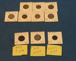 Lot 370. Foreign coins with some recent eBay sold values shown in the photos
