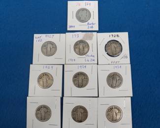 Lot 47. Ten silver quarters as described: