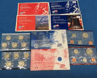 Lot 262. Uncirculated US Mint P and D  Coin Sets from 1999, 2005, and 2006
