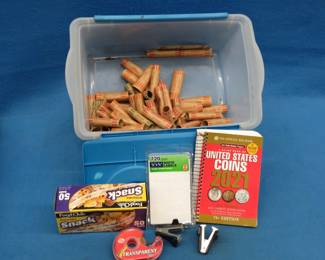 Lot 299. Coin Collecting supplies and the 2021 Red Book. Prices are not current, but the book is an excellent resource for mintage and general coin information