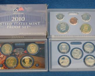 Lot 234. Two 2010 US Mint Proof Sets including 5 State Quarters and 4 Presidential quarters.