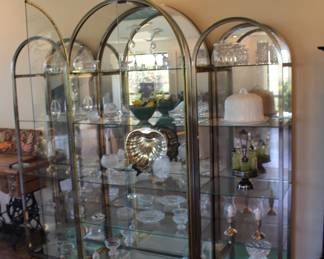 MCM BRASS AND GLASS SHELVES