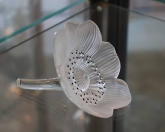 Lalique flower paper weight