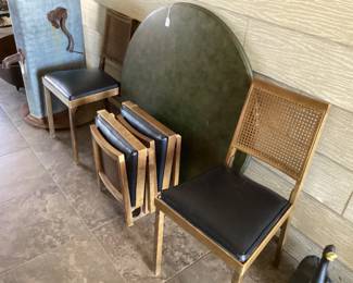 Vintage folding table with four chairs