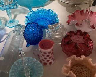 Several pieces of Fenton Glass