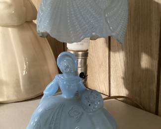 Westmoreland Blue Glass lamp