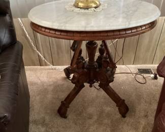 Vintage marble top parlor table