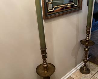 Tall brass candle sticks