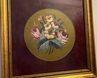Large framed needlepoint