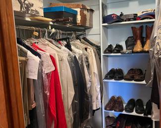 Mens clothing (hat boxes are empty)