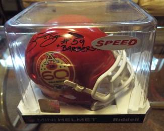 Signed Barber and Mitch Holthus mini helmet