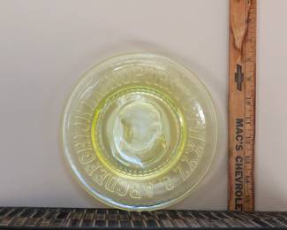 Vaseline Glass ABC plate.