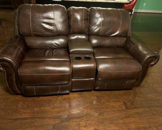 Leather Love Seat - $450