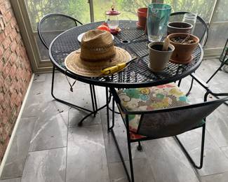 Metal Table $ 60.00 - Metal Chairs $ 34.00 each (3 available)