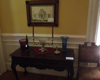 Hall table and victorian side chair.