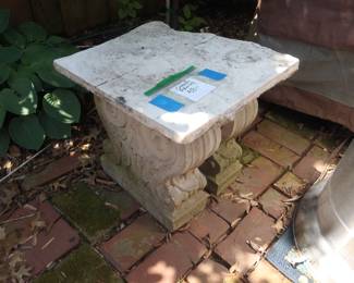 Pair concrete bench legs with as is marble.