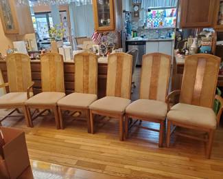 Dining chairs (6) two of which are captains chairs