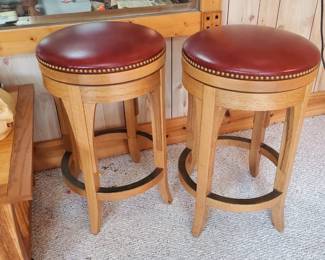 Nice...swivel top solid wood bar stools