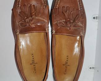Cole Haan fringe loafers tan