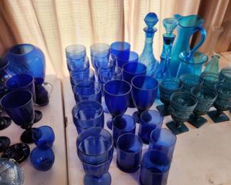 Cobalt blue vintage items