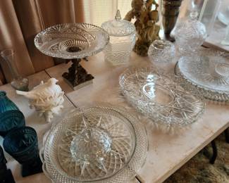 Crystal and glass serving platters