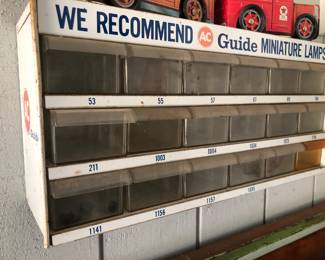 Vintage AC Miniature Lamps Parts Cabinet