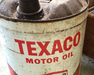 Vintage Texaco Motor Oil 5 Gallon Can (Good Condition)