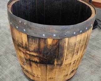 55-gallon whiskey oak barrel planters
