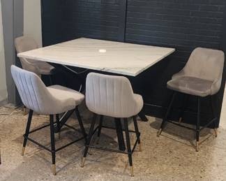 Marble top table with 4 chairs