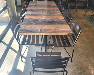 Multiple wooden dining tables and chairs!